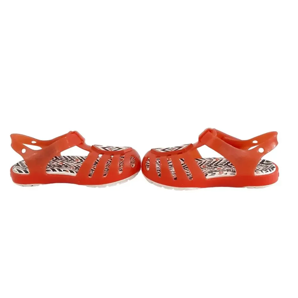 Crocs Drew x Isabella Gel Sandals Girls 5 Red Water Shoes Dress Shoes